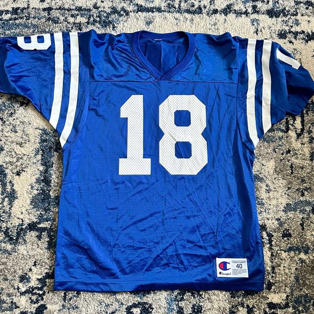 Champion Royal Blue and White Football Jersey